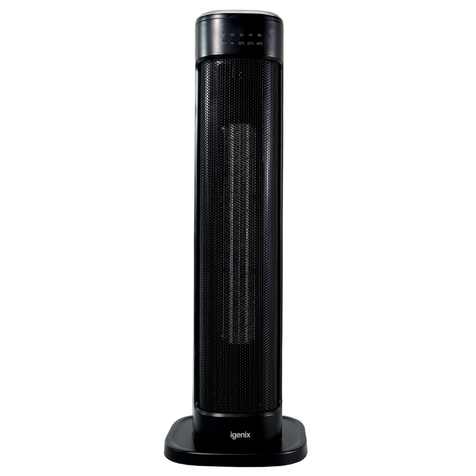 Oscillating Tower Fan Heater With 3 Heat Settings, Black