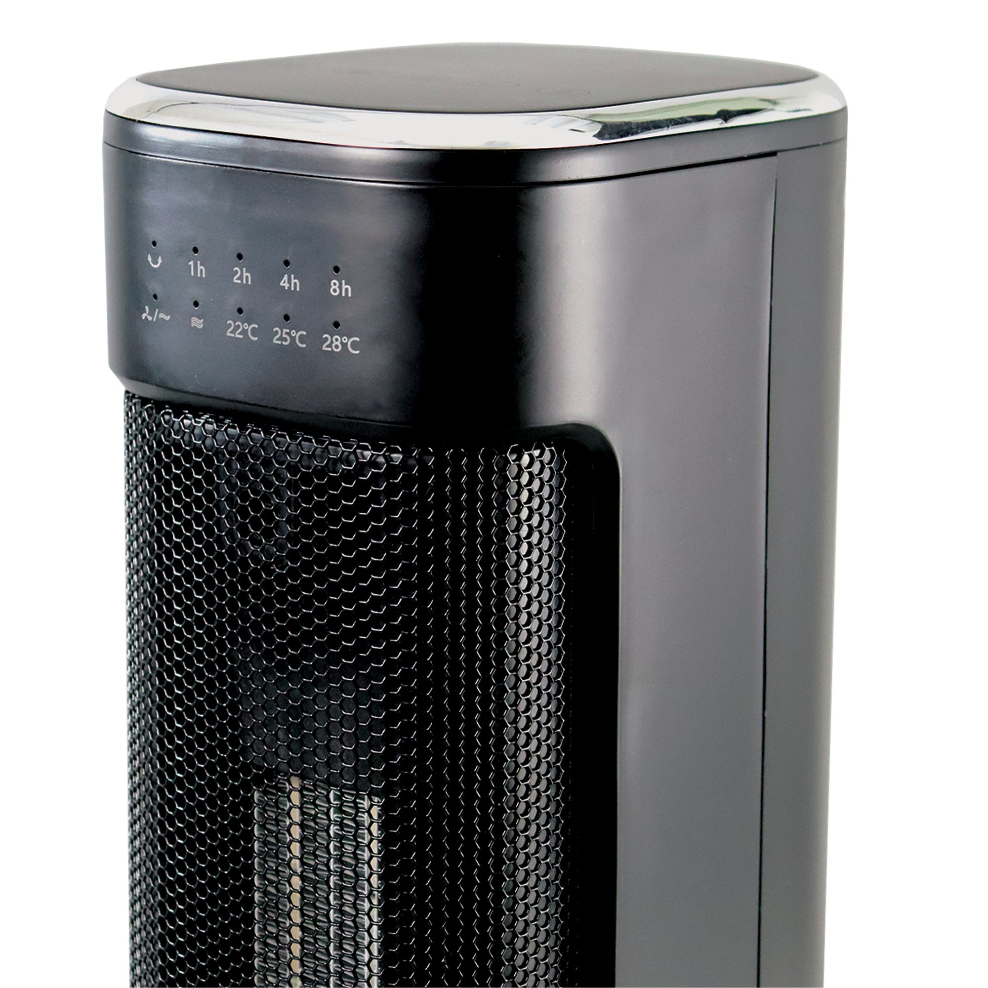 Oscillating Tower Fan Heater With 3 Heat Settings, Black