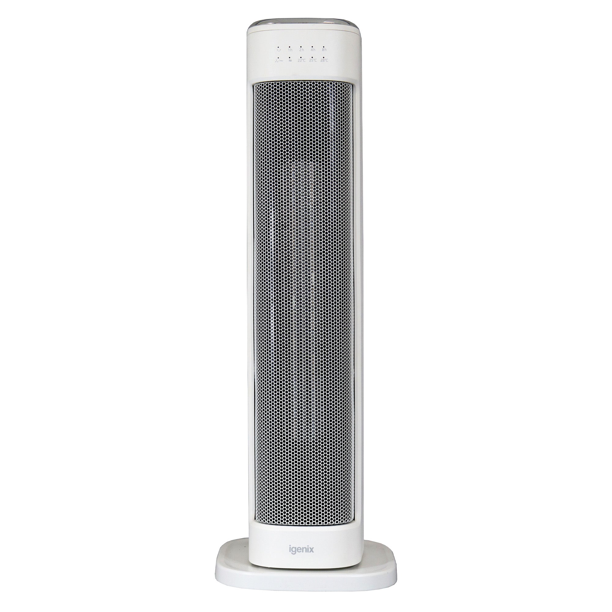 Oscillating Tower Fan Heater With 3 Heat Settings, White