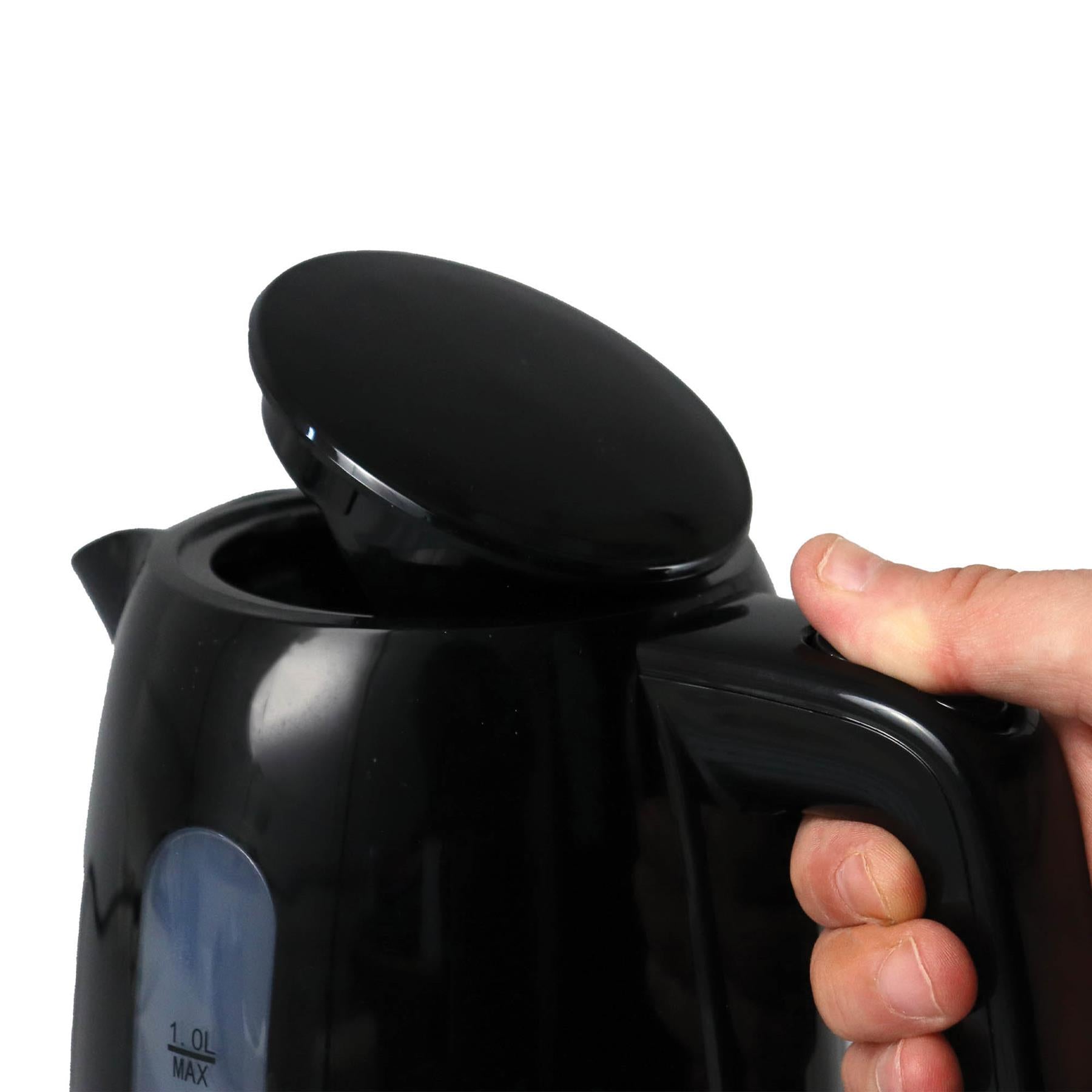 1 Litre Cordless Jug Kettle, 2200W, Black